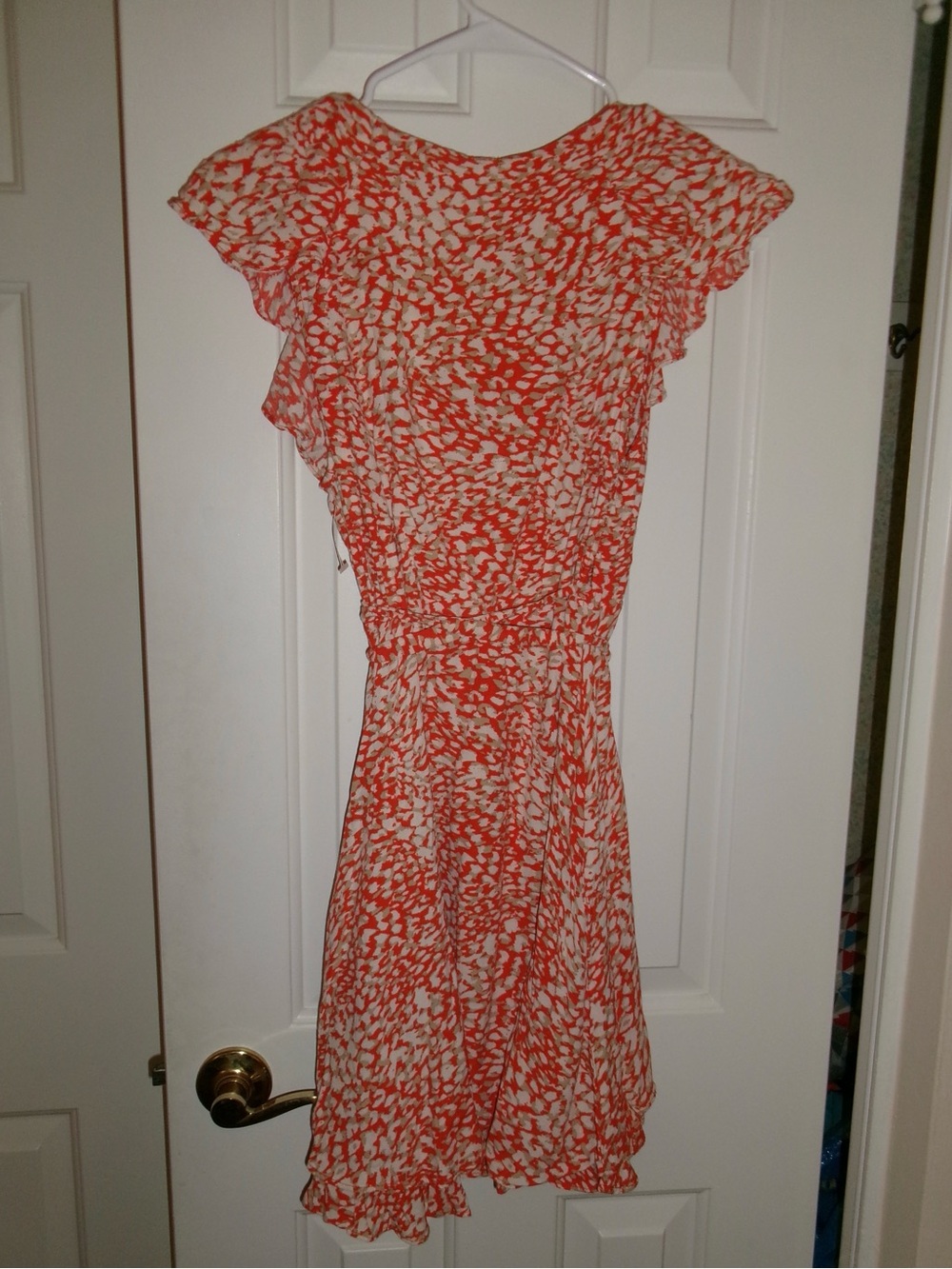 Free People Coral-Print Wrap Mini Dress - Picture 4 of 4